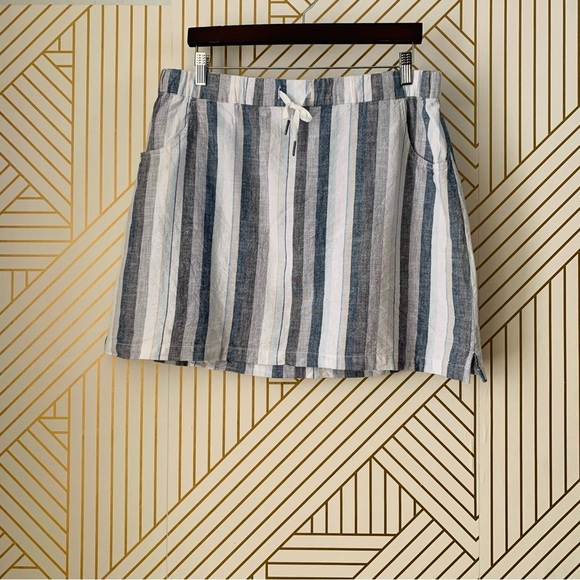 Aventura Nomad Skirt striped stripes organic cotton drawstring waist L large - Picture 2 of 7